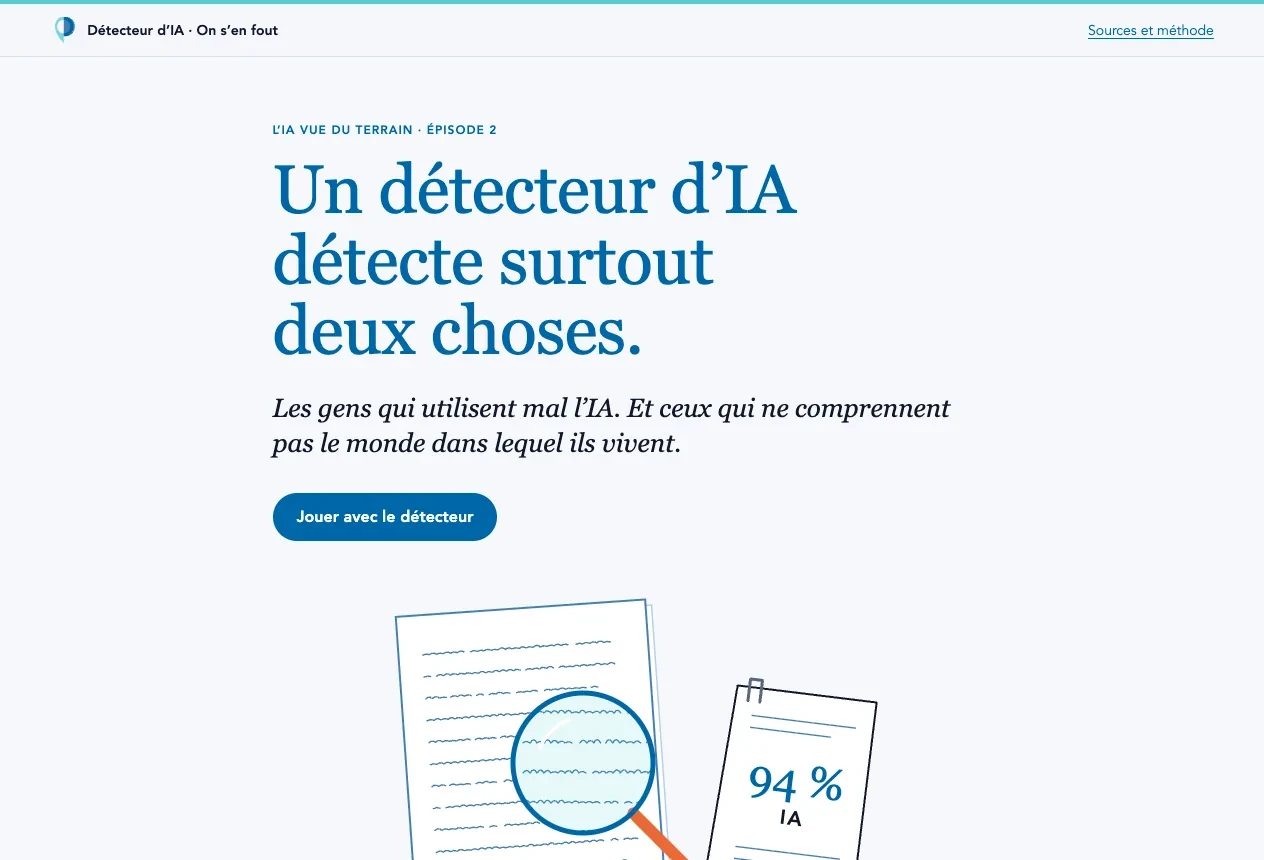 Aperçu du détecteur : « Un détecteur d'IA détecte surtout deux choses. »